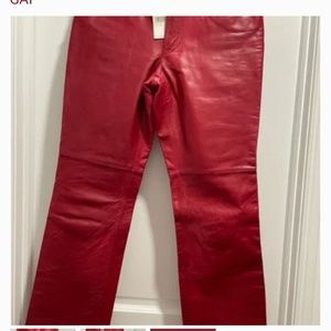 Vintage gap leather pants red